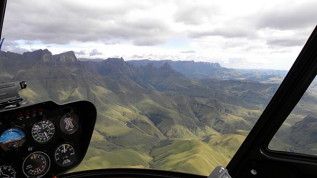 Cathedral Peak Drakensberg Mountain Helicopter Ride View